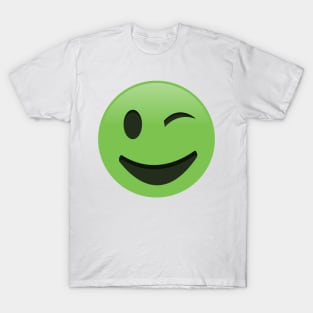 Green Emoji Wink T-Shirt